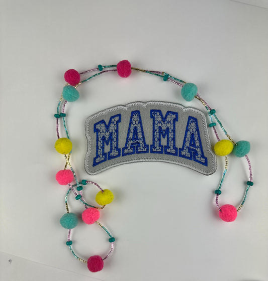 MAMA Embroidery Patch, Sew On Applique with Adhesive Backing, Mom Patch for Jackets, Bags & Hats