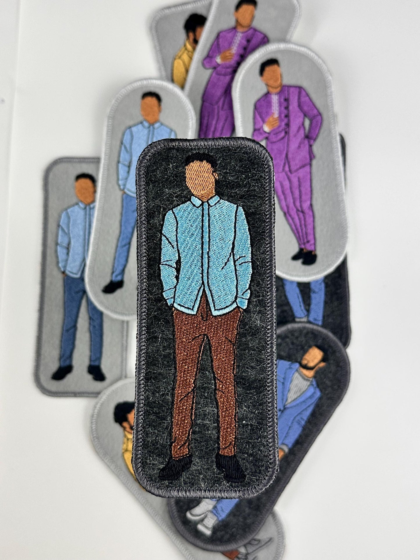 Black Men Embroidery Rectangle border patches. Black King, Black Father Patches, Sew on with Iron on Adhesive for placement.  GQ 9.99