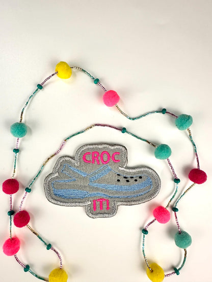 Croc It! Embroidery Patch: Iron-On Shoe Applique