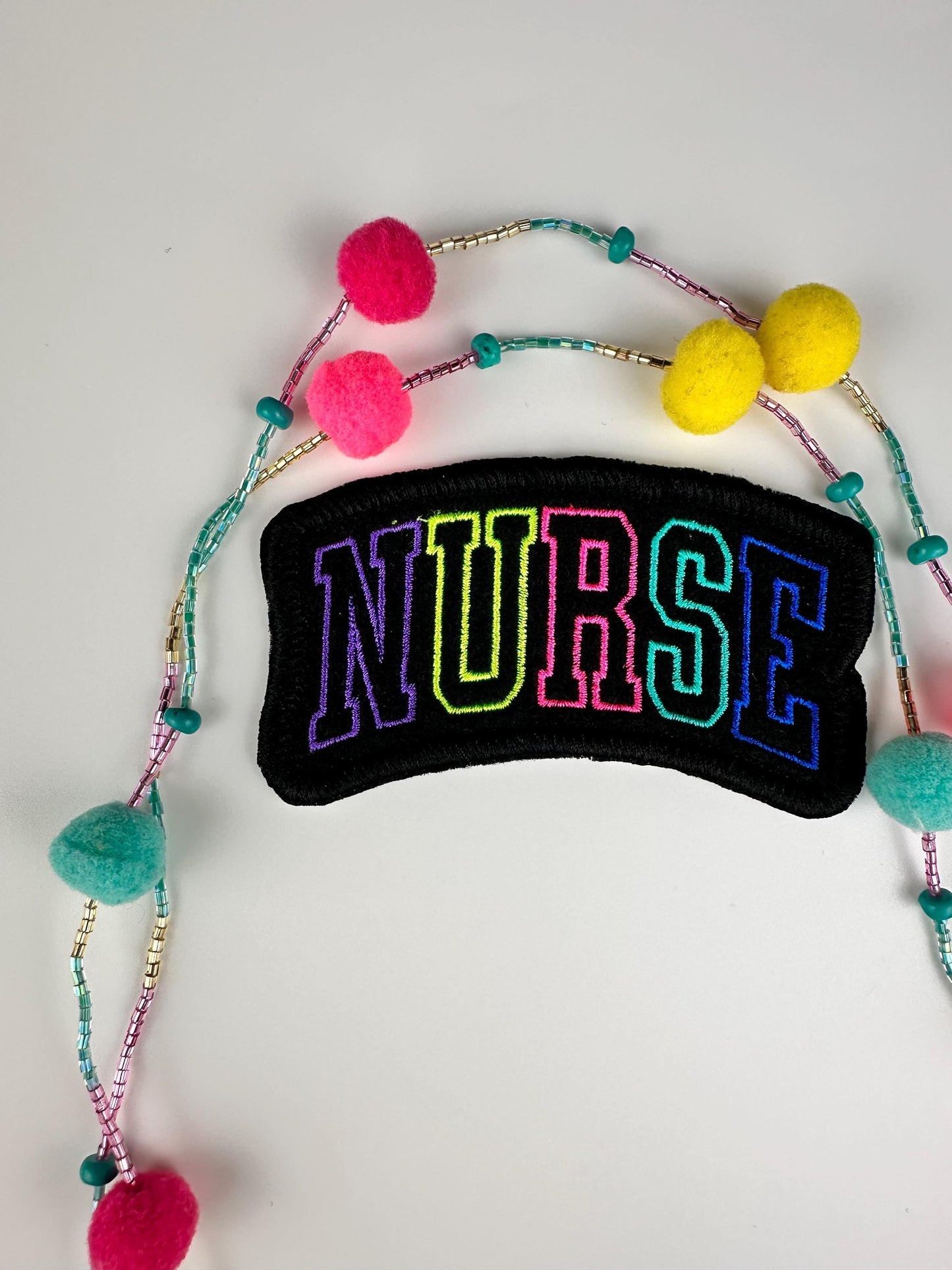 Nurse Life Embroidery Patch, Bright Colors on Black Background, RN Nurse Patch, Sew On with Iron-On Adhesive for Placement