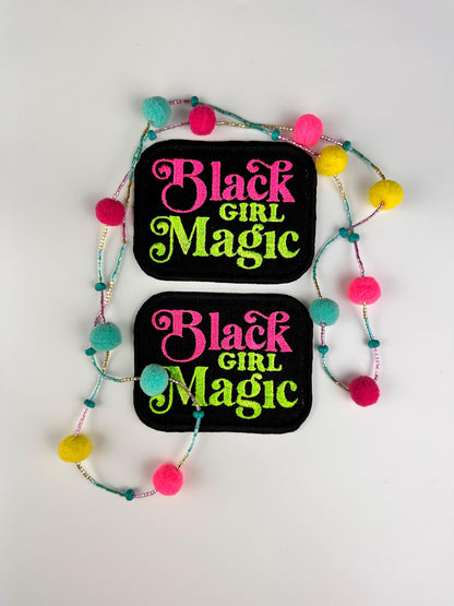 Black Girl Magic Embroidery Patch:  Iron on adhesive for placement. Great for Jeans, tote bags, Jackets. Black Girl Patch   7.00