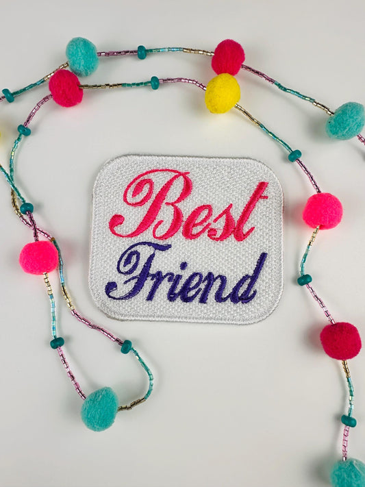 Best Friend Embroidery Patch, Black Friends Besties Patch, Sew On Patch with Iron-On Adhesive for Placement