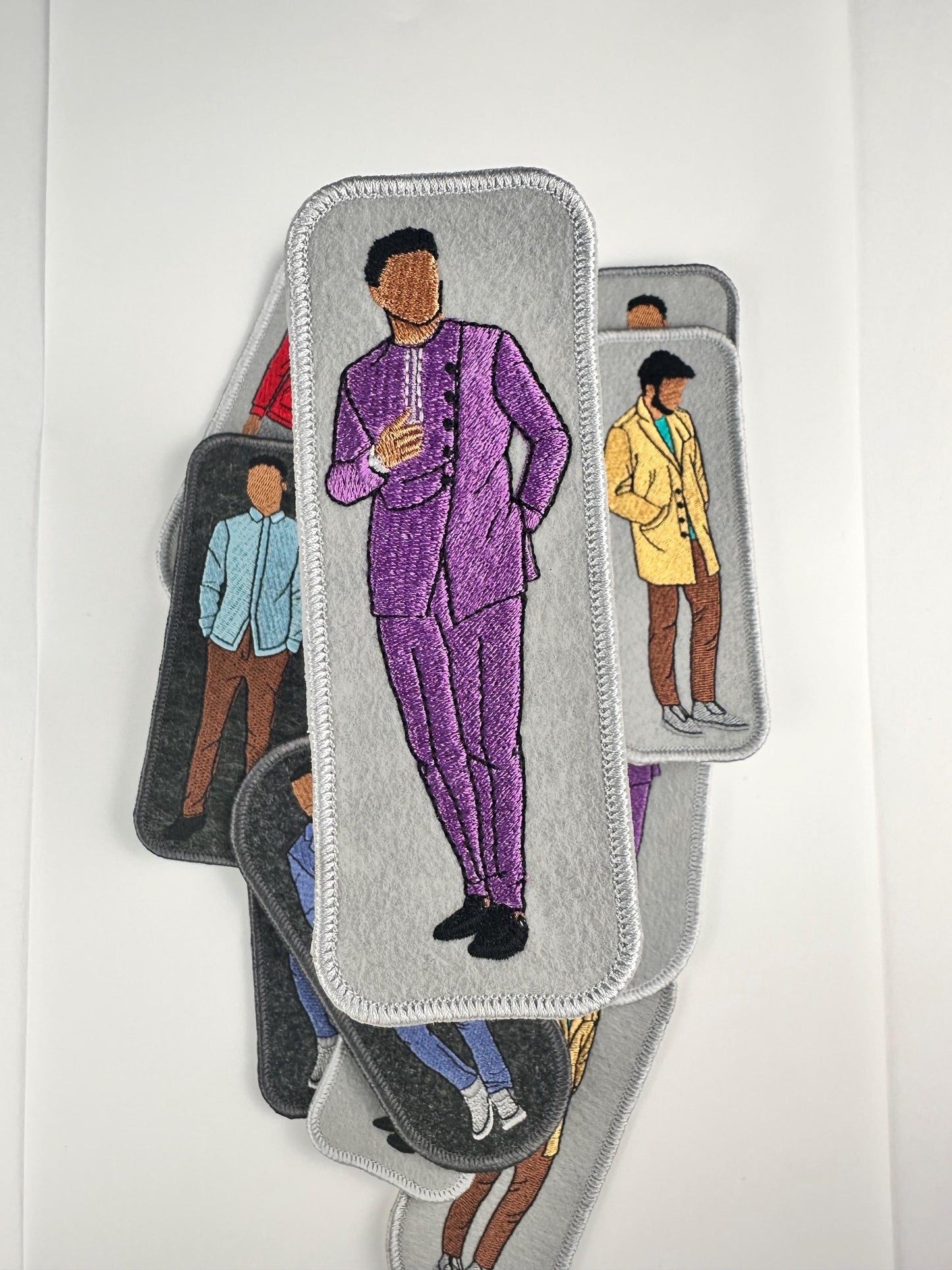 Black Men Embroidery Patches: GQ Style, Iron-On Adhesive (2 1/4" x 6 1/4")