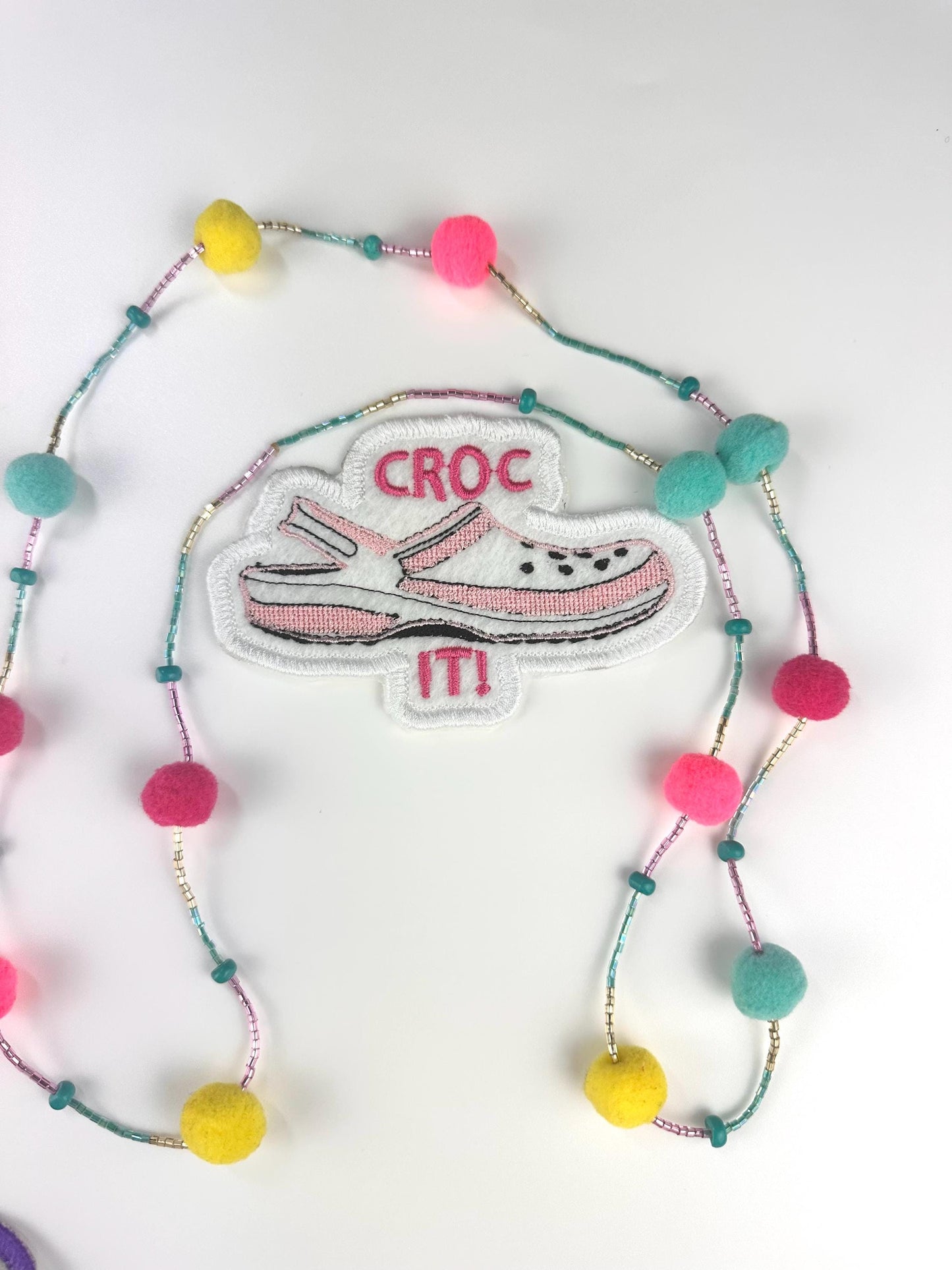 Croc It Embroidery Handmade patch, Croc embroidery, Sew on with Iron on Adhesive for placement,  Croc Shoe patch 7.00