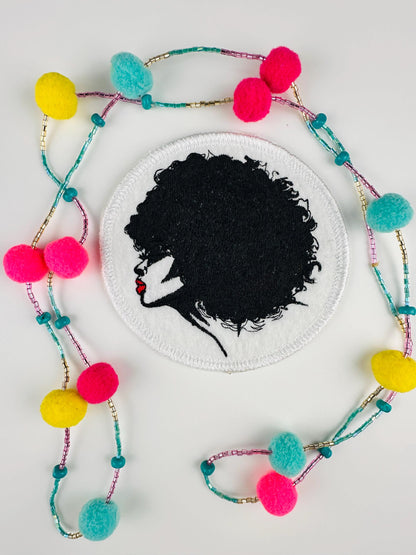 Black Women Embroidery Patches, 3D Afro Women Patches, Black and White African American Woman Designs, BGM Sew On Jacket & Bag Patches