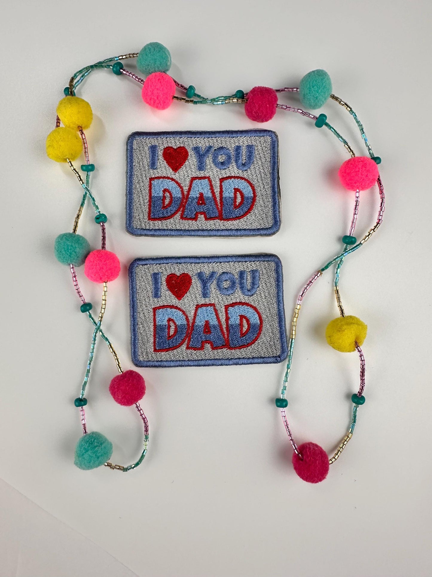I Love You Dad Embroidery Patch. Iron on adhesive for placement. Dad, Father, Daddy   5.00