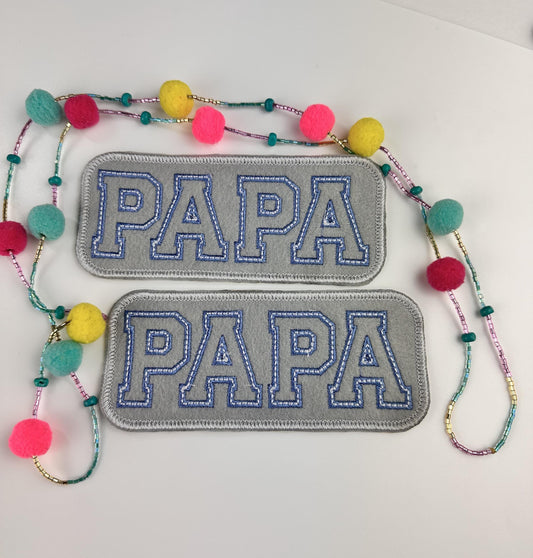 PAPA Embroidery Patch. Iron on adhesive for placement. Dad, Father, Daddy Pop Pop  5.00