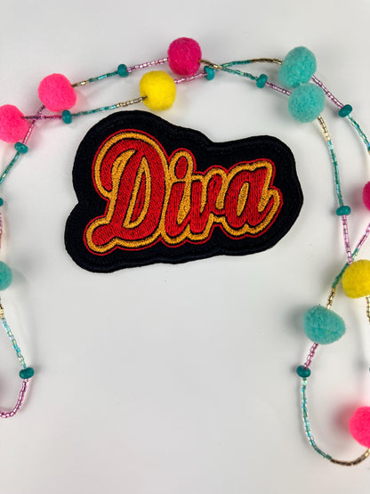 DIVA Embroidery Patch, #divastyle, #divavibes, #divaglam, Sew on with Iron on adhesive for placement. 8.22