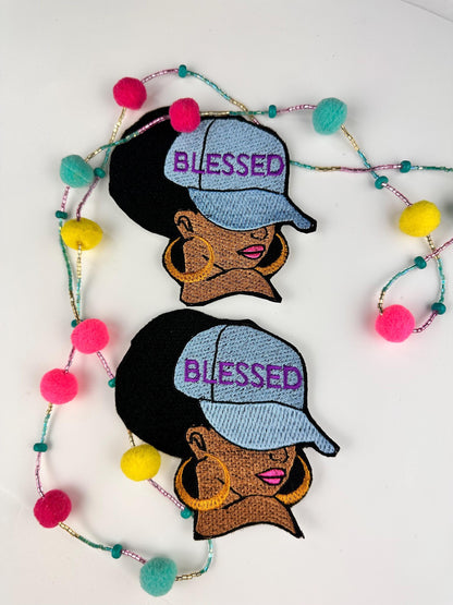 Blessed Afro Woman  Iron on Embroidery Patch, Jacket patch. Jean patch Black woman Gift ***9.97