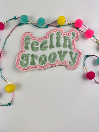 Feeling Groovy Retro Embroidery patch. Hippie Embroidery, Retro groovy patch  6.89