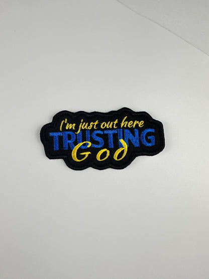 Trusting In God Sew On Embroidery Patch. 3D embroidery, Christian Embroidery. Great on Bible Covers or tote bags items.   6.33