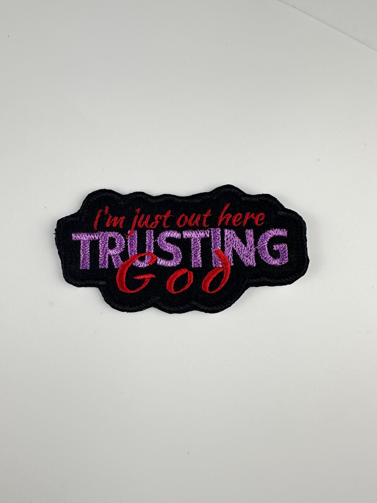 Trusting In God Sew On Embroidery Patch. 3D embroidery, Christian Embroidery. Great on Bible Covers or tote bags items.   6.33
