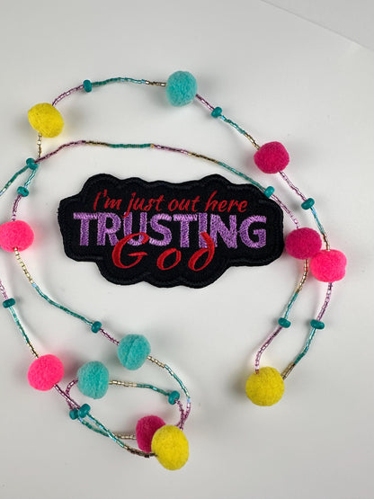 Trusting In God Embroidery Patch: Christian Sew-On Applique