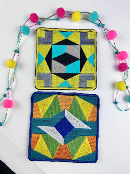 Barn Quilt Embroidery Patch: Geometric Farm Decor (8.00)