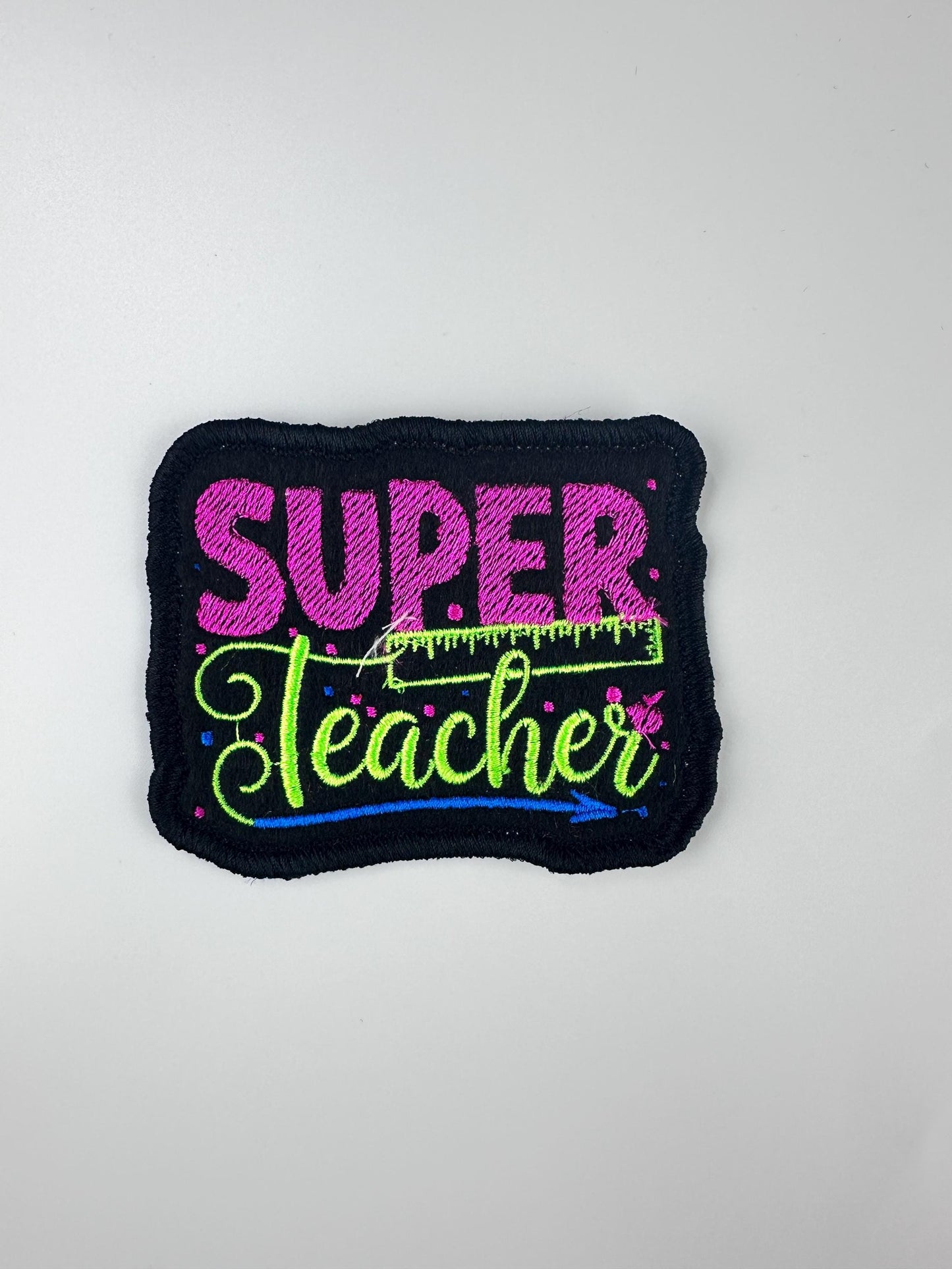 Super Teacher Embroidery patch, School, backpack, tote bag patch. Teach, books,   8.75