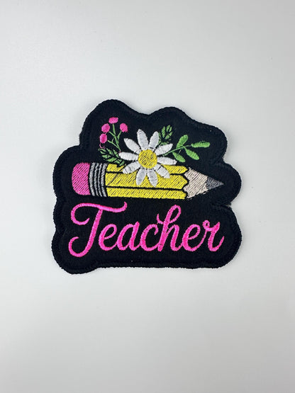 Teacher Embroidery patches, School, backpack, tote bag patches. Teach, books,   8.75