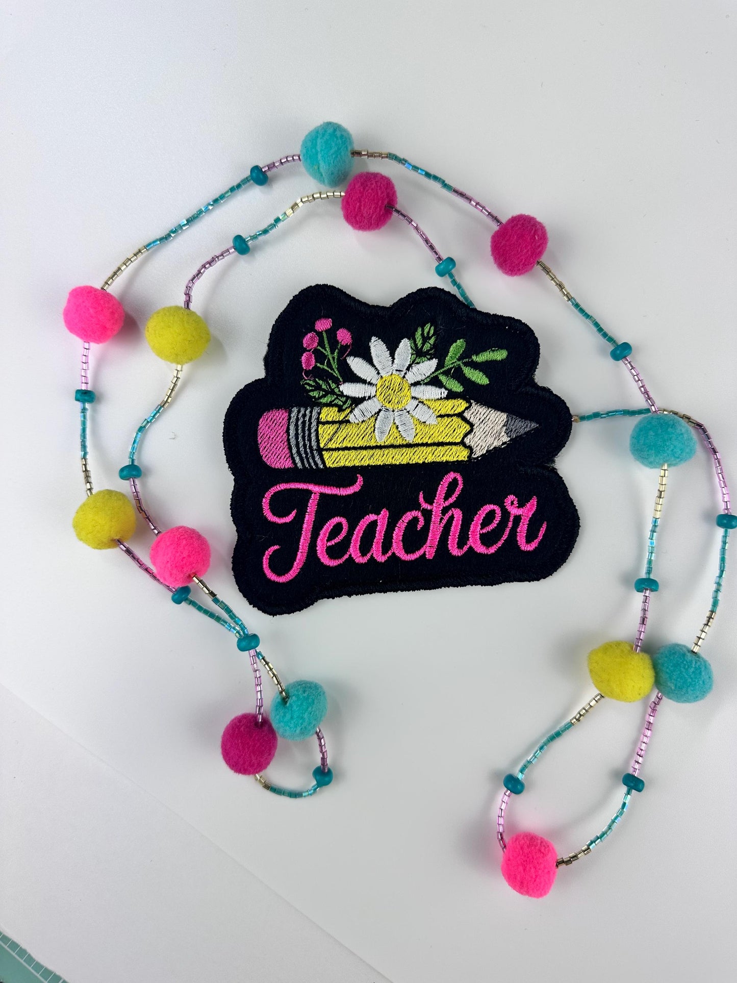 Teacher Embroidery Patch, Teach & Books School Patch, Backpack Tote Bag Patch, Sew On with Iron-On Adhesive for Placement