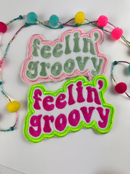 Feeling Groovy Retro Embroidery patch. Hippie Embroidery, Retro groovy patch  6.89