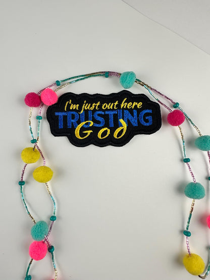 Trusting In God Sew On Embroidery Patch. 3D embroidery, Christian Embroidery. Great on Bible Covers or tote bags items.   6.33
