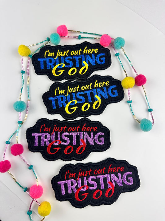 Trusting In God Sew On Embroidery Patch. 3D embroidery, Christian Embroidery. Great on Bible Covers or tote bags items.   6.33