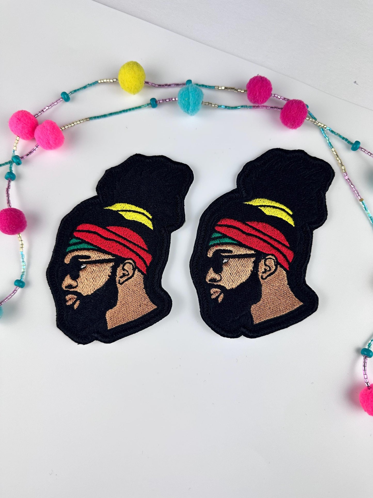Black Man Embroidery Patch. Patch is Sew on with iron on adhesive. Father Patch, Dad patch, Ethnic patch.  6.50