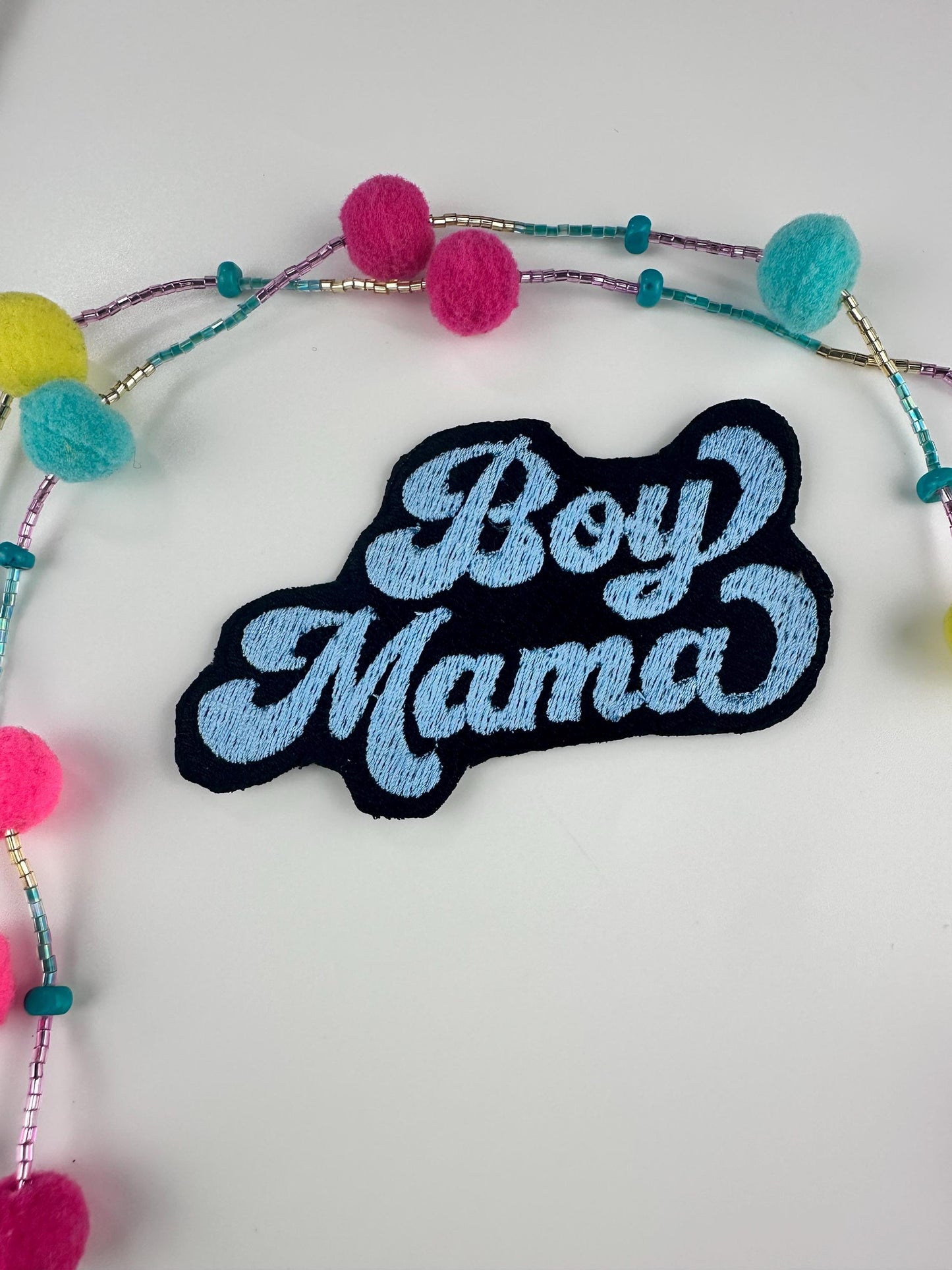 Boy Mama Iron Embroidery patch. Mom patch, Mama boy, Backpack and Tote bag Ready Perfect Size 6.98