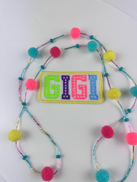Gigi embroidery patch. Grandmother, Grandma, My Gigi, My Nana, Sew on with Iron on adhesive for placement.   5.92