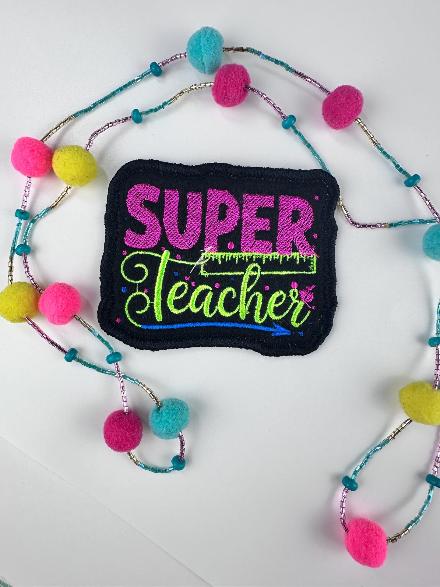 Super Teacher Embroidery Patch, School Teach Books Patch, Backpack Tote Bag Patch, Sew On with Iron-On Adhesive for Placement