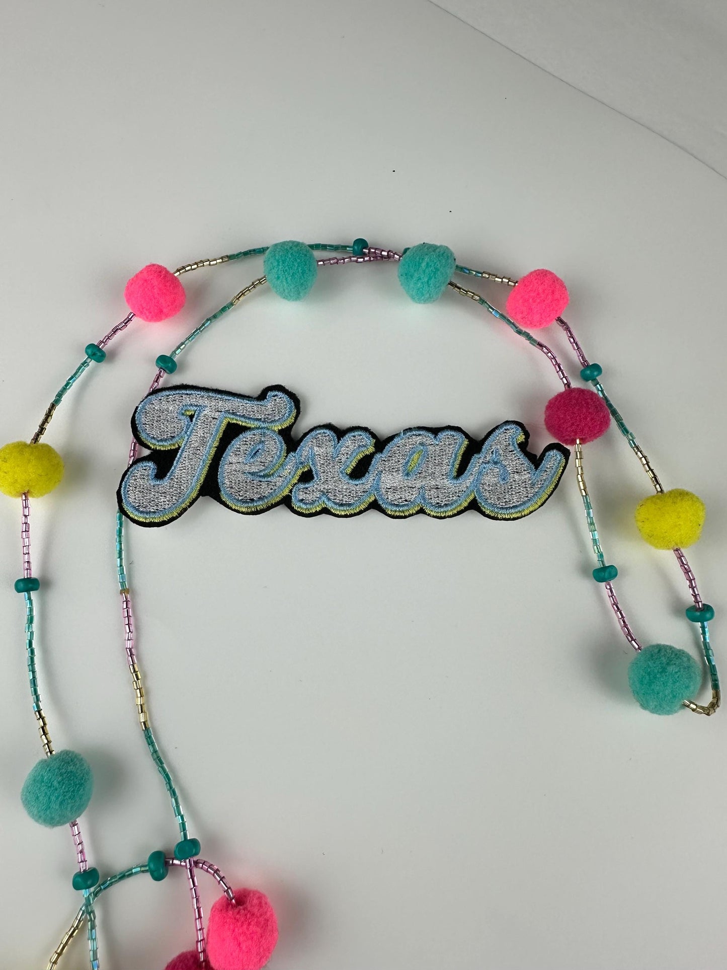 Texas Embroidery Sew On Patch with Adhesive Backing for Placement, Pink and Blue Texas Designs, State Pride Patch for Jackets & Bags