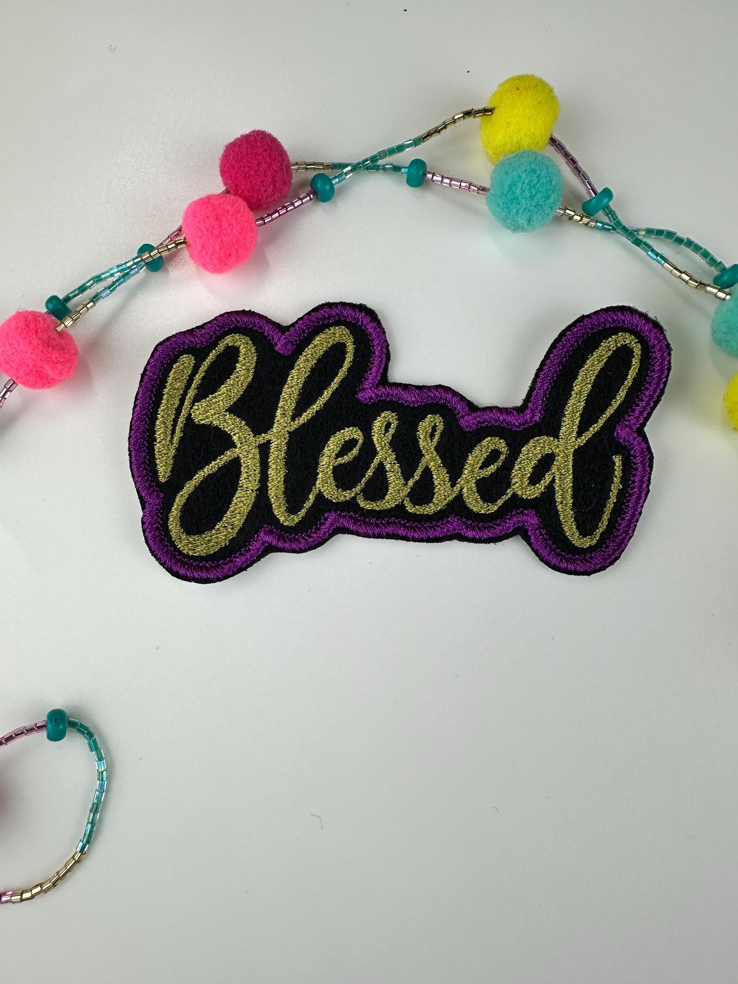 Blessed Embroidery Patch, Sew On with Iron On Adhesive for Placement, Christian Faith Patch for Jackets, Hoodies, Bags & Bible Covers