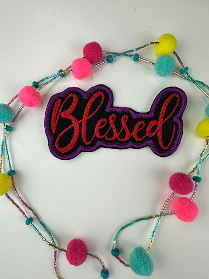 Blessed Embroidery Patch, Sew On with Iron On Adhesive for Placement, Christian Faith Patch for Jackets, Hoodies, Bags & Bible Covers