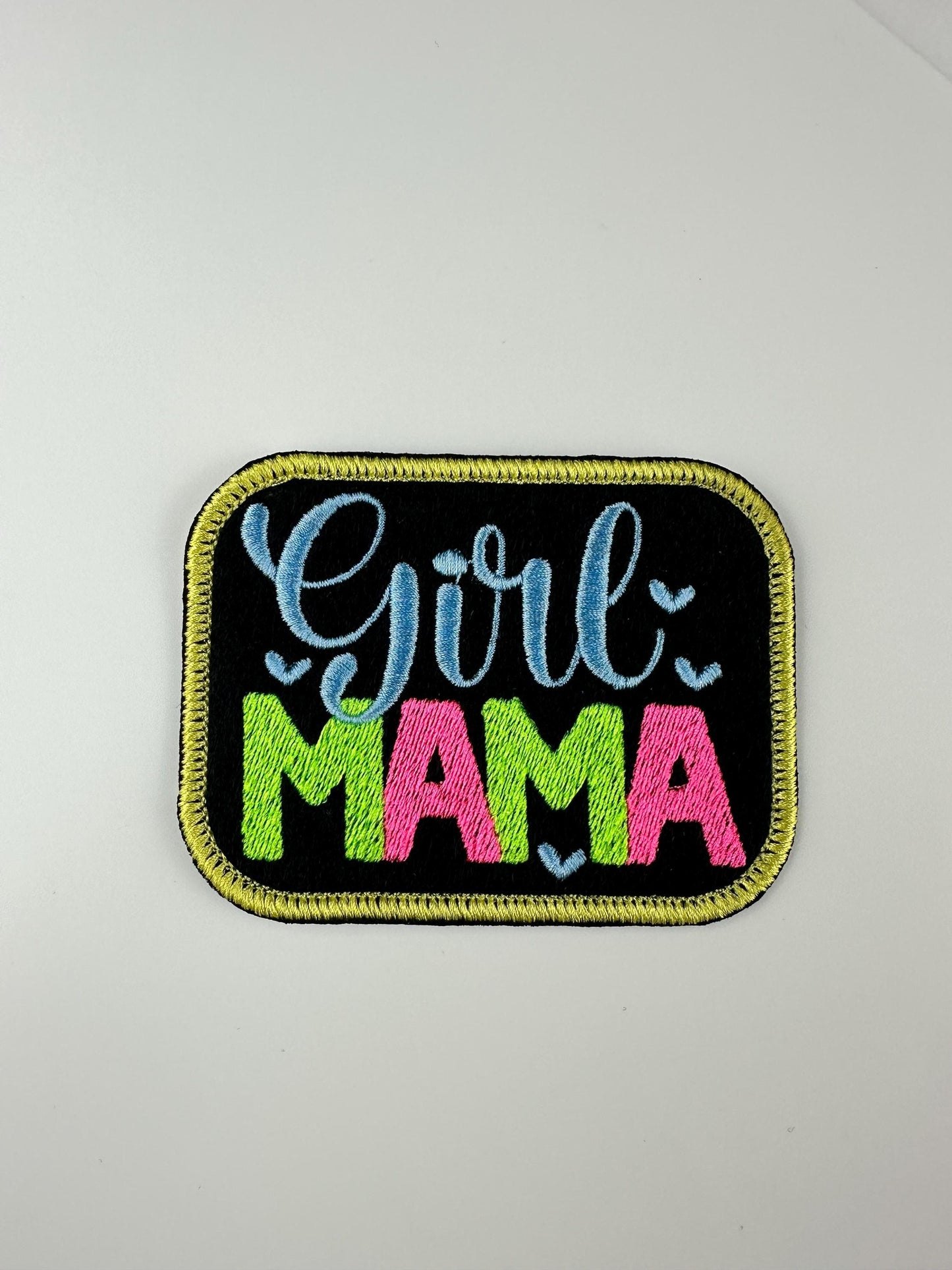 Girl Mama Embroidery Patch: Iron-On Mom Gift, Backpack Ready