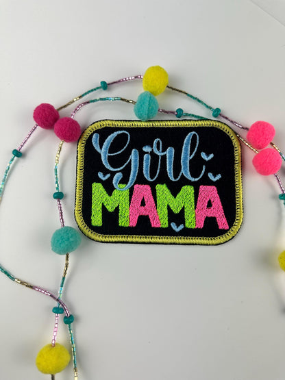 Girl Mama Embroidery Patch: Iron-On Mom Gift, Backpack Ready