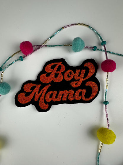 Boy Mama Iron-On Embroidery Patch | Mama Boy Patch | Mom Patch for Backpack & Tote Bag | Cute Mom Gift