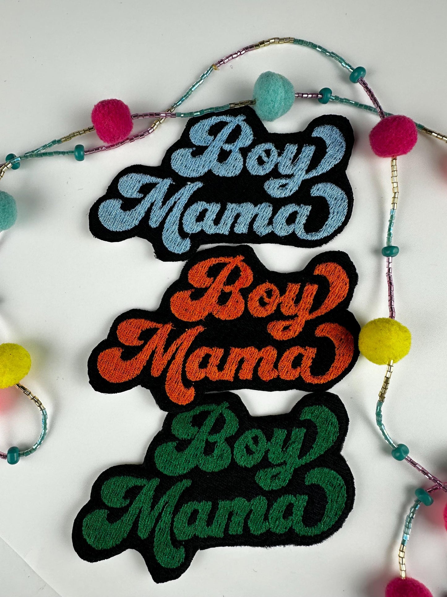 Boy Mama Iron Embroidery patch. Mom patch, Mama boy, Backpack and Tote bag Ready Perfect Size 6.98