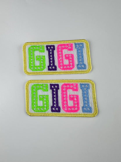 Gigi Embroidery Patch, Grandmother Sew On Patch with Iron-On Adhesive for Placement, Grandma My Gigi My Nana Patch