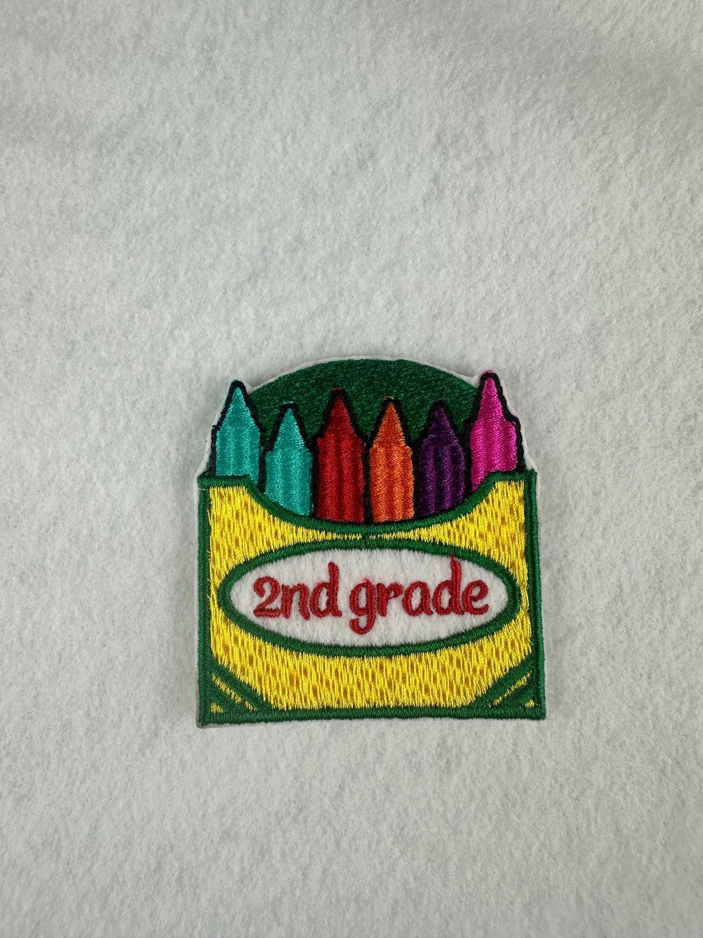 Colorful Crayon Box Embroidery Patch: Back to School Accessory