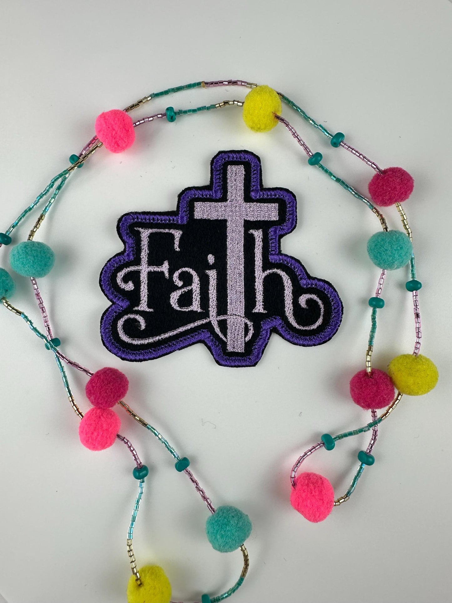 Faith Embroidery Patch, Christian Sew On Applique, Inspirational Bible Verse Patch for Jackets, Bags & Bible Covers
