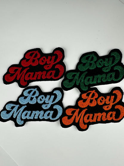 Boy Mama Iron Embroidery patch. Mom patch, Mama boy, Backpack and Tote bag Ready Perfect Size 6.98
