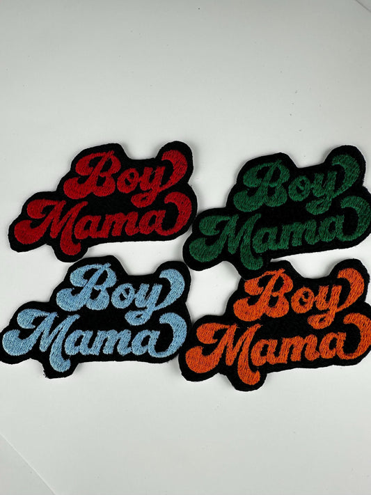 Boy Mama Iron Embroidery patch. Mom patch, Mama boy, Backpack and Tote bag Ready Perfect Size 6.98