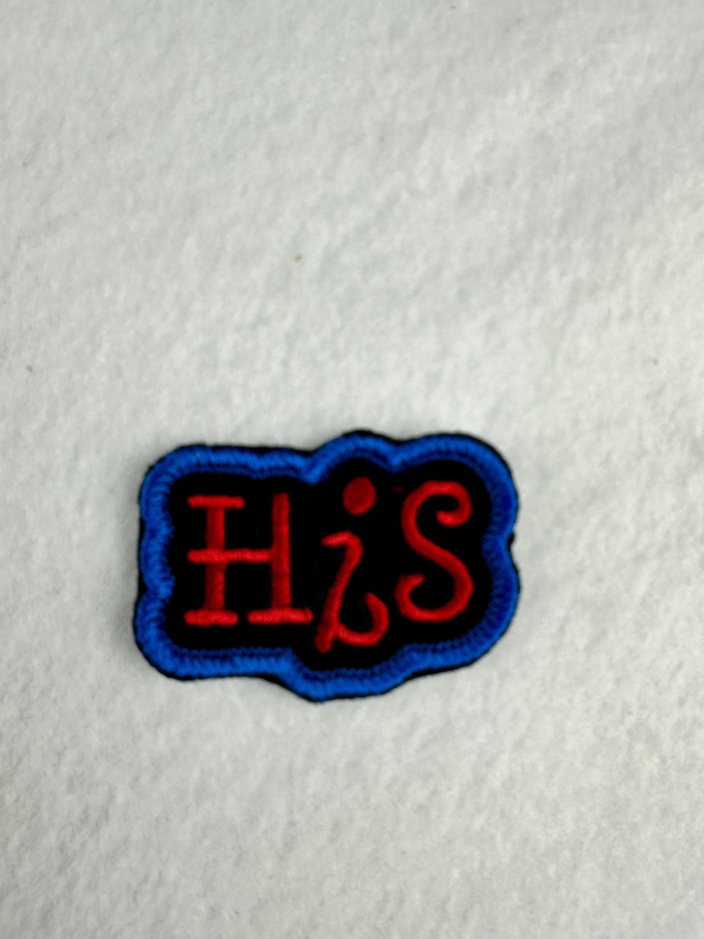 His and Hers Embroidery Patch Set: Satin Border Couple Patches