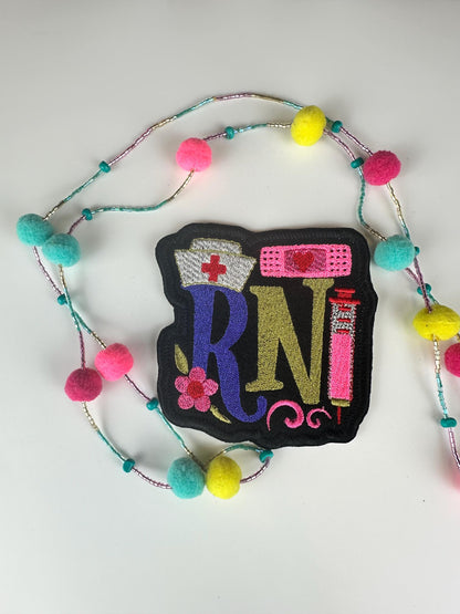 Embroidered RN Patch, Nurse Patch with Medical Tools, Band-aid & Needle, Sew On with Iron-On Adhesive for Placement