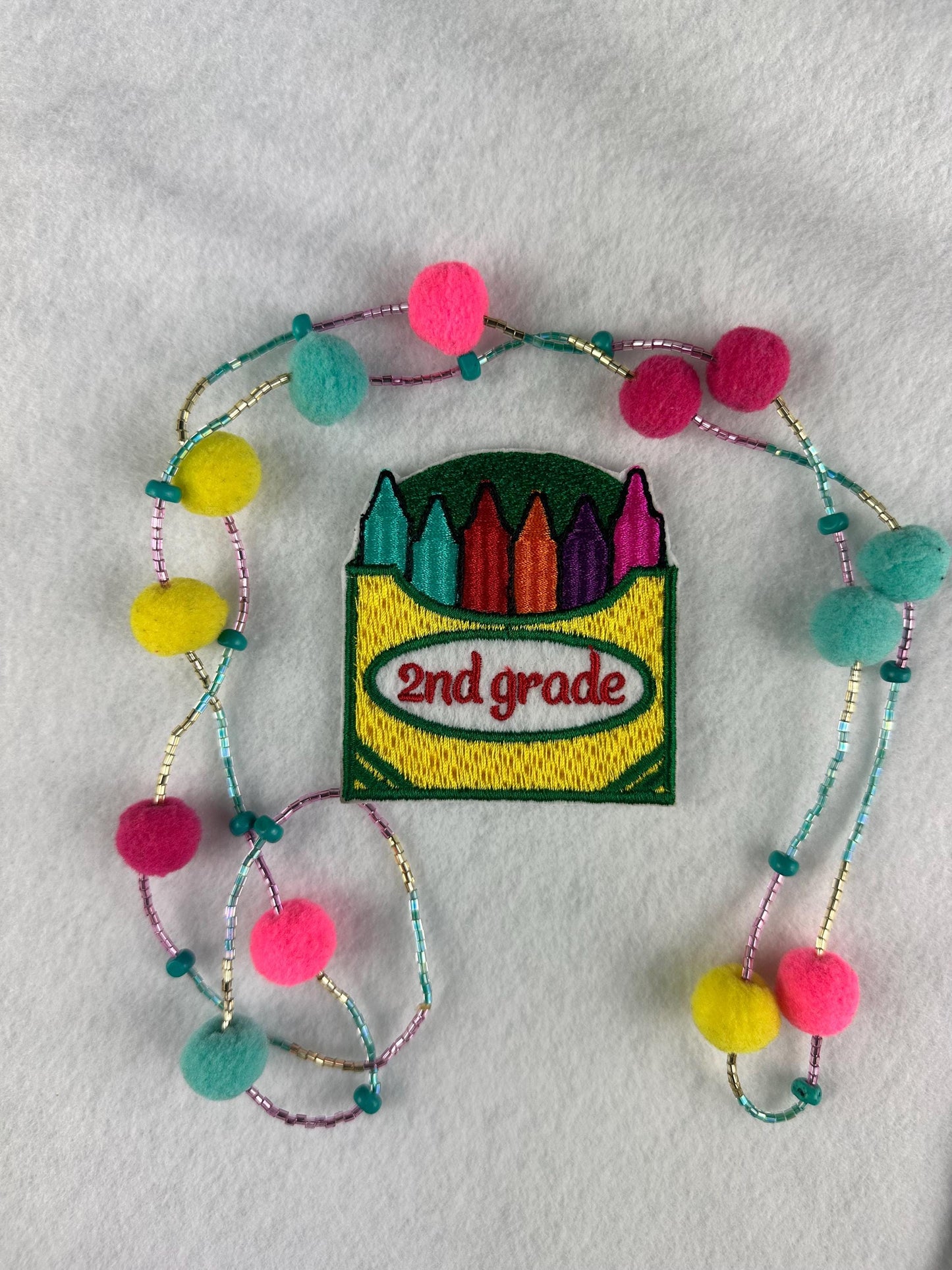 Colorful Crayon Box Embroidery Patch: Back to School Accessory
