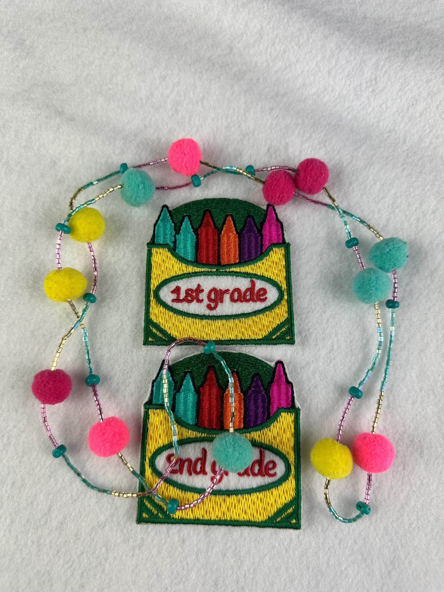 Colorful Crayon Box Embroidery Patch: Back to School Accessory