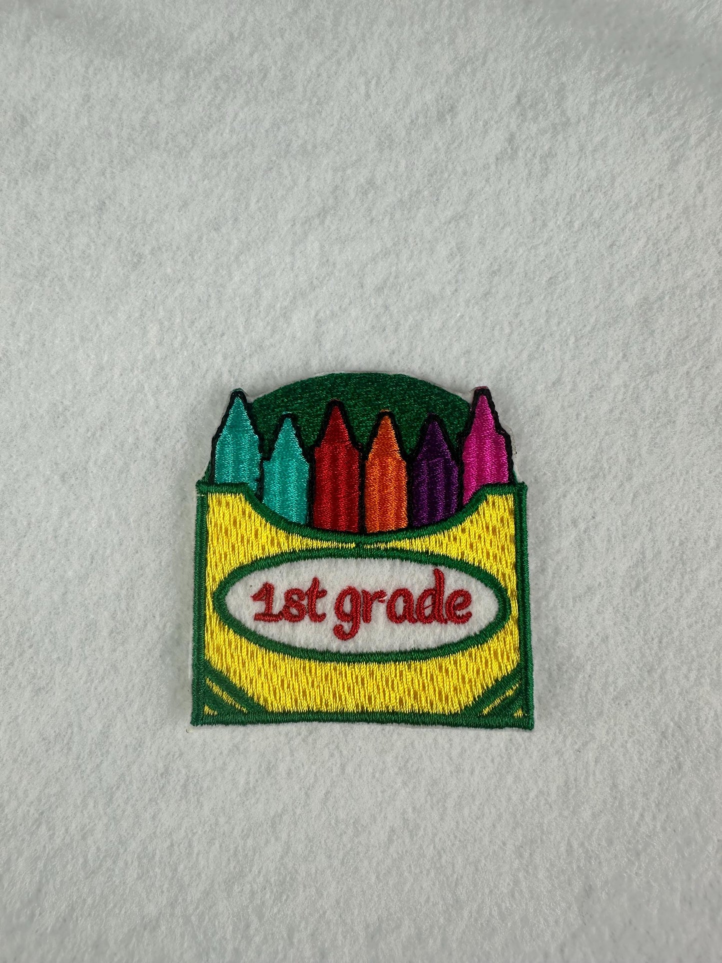 Colorful Crayon Box Embroidery Patch: Back to School Accessory
