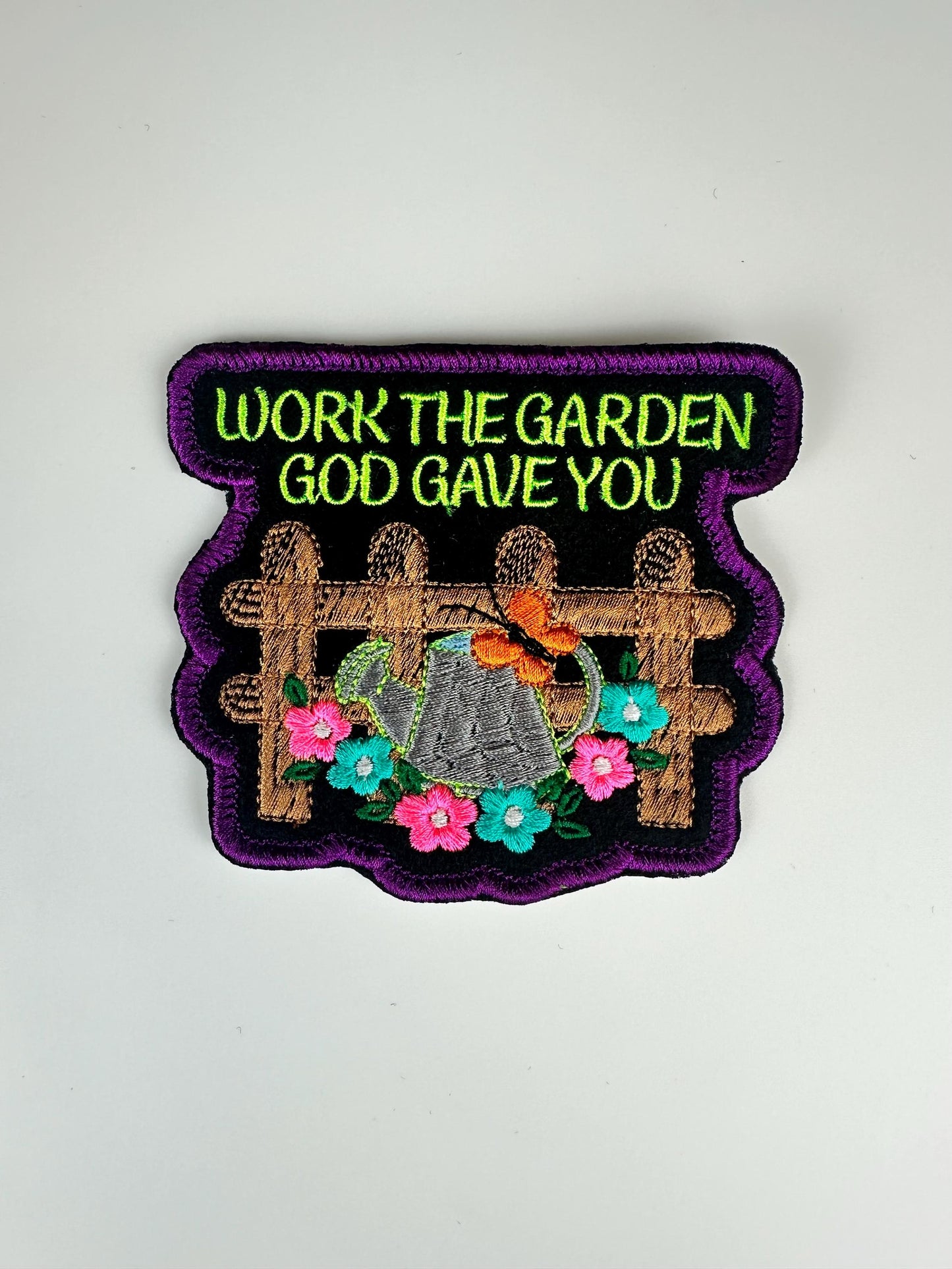 Inspirational Flower Garden Embroidery Patch, Faith Based Sew On Patch, Christian Floral for Jackets, Bags & Bible Covers