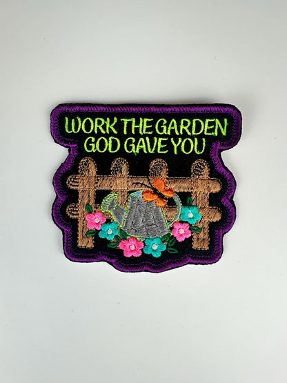 Inspirational Flower Garden Embroidery Patch, Faith Based Sew On Patch, Christian Floral for Jackets, Bags & Bible Covers