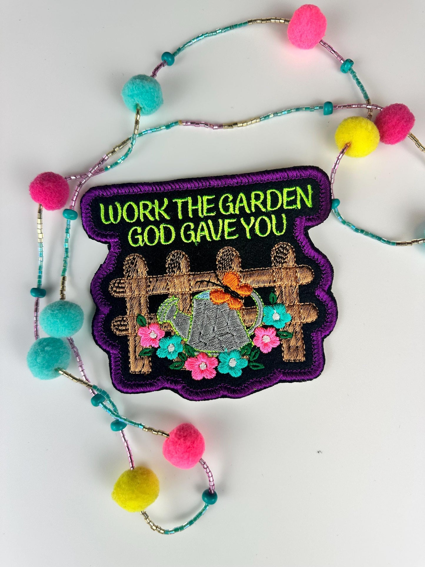 Inspirational Flower Garden Embroidery Patch, Faith Based Sew On Patch, Christian Floral for Jackets, Bags & Bible Covers