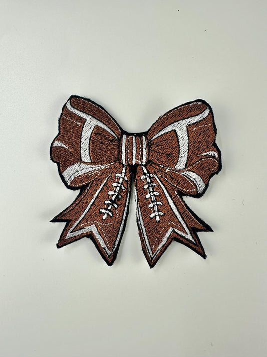 Embroidered Sports Bow Patch: Football, Soccer, Cheerleader - Sew-On