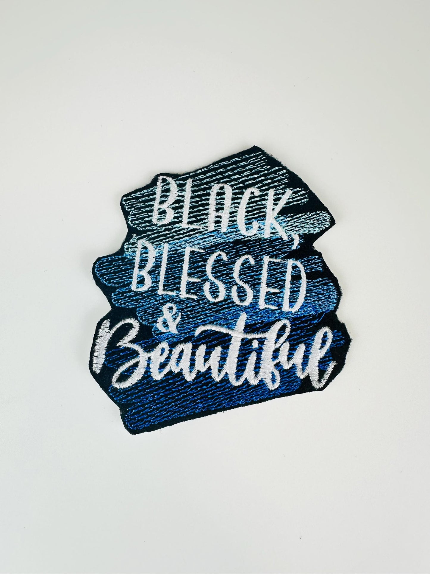 Black, Blessed & Beautiful Embroidery Patch, Faith Based Black Queen Patch, Sew On Patch with Iron-On Adhesive for Placement